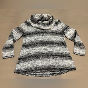 T by Talbots Women’s Black and Gray Knit Cowl Neck Long Sleeve Sweater Size L